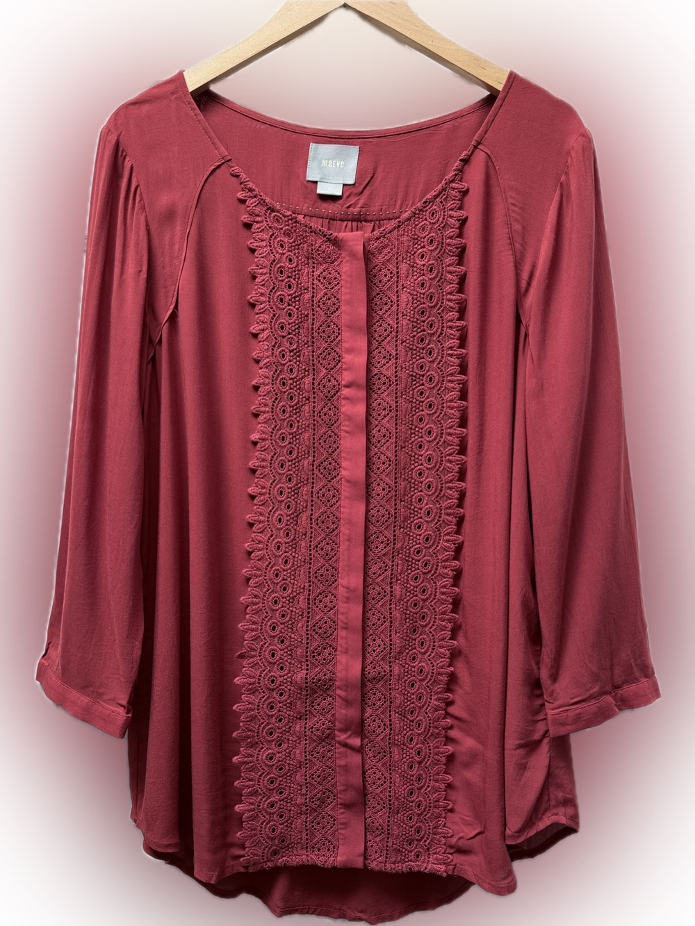 ANTHROPOLOGIE eyelet front button down blouse